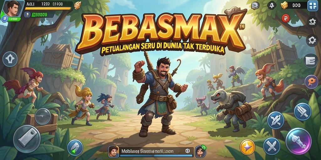 Screenshot utama gameplay BEBASMAX menunjukkan aksi petualangan yang mendebarkan.