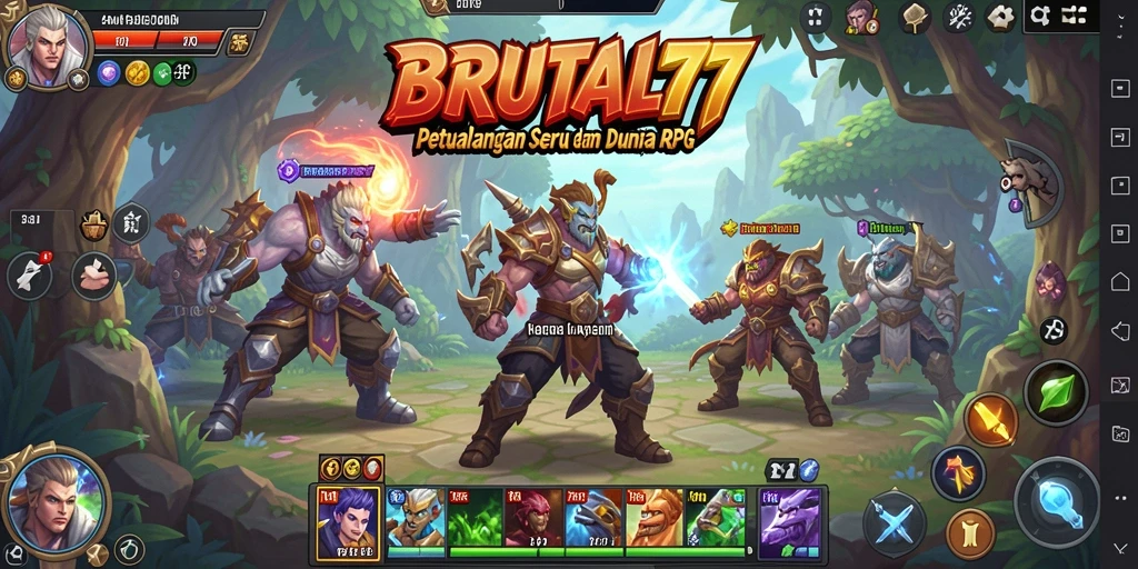 Tampilan gameplay BRUTAL77 yang mendebarkan dan penuh aksi.