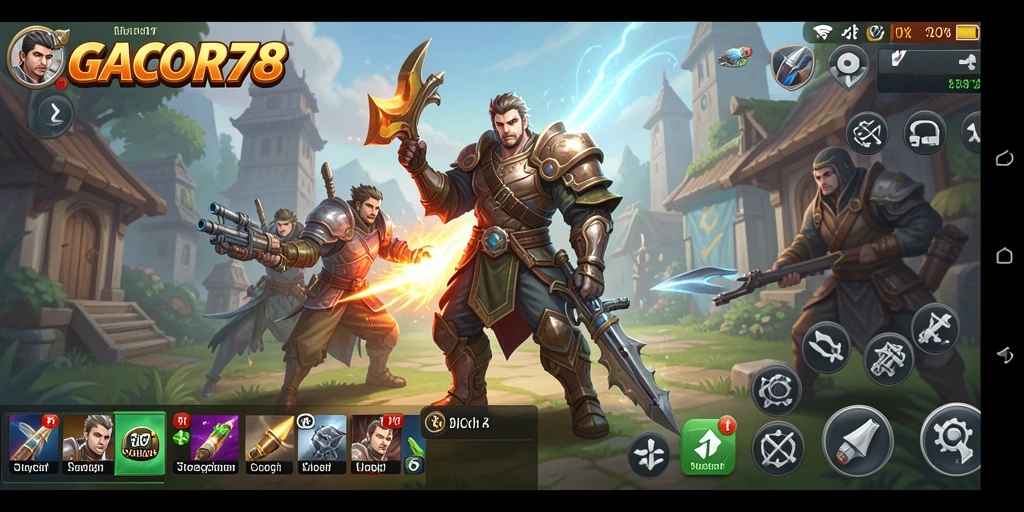 Screenshot utama GACOR78 menampilkan suasana gameplay SLG yang menawan.
