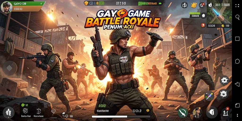 Tampilan aksi seru dalam gameplay Battle Royale GAYO138.