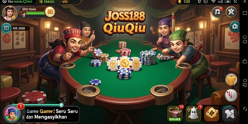 Tangkapan layar utama dari gameplay QiuQiu yang mendebarkan di JOSS188.