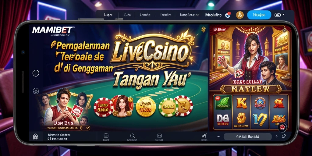 Screenshot permainan MAMIBET dengan dealer live yang profesional dan interaktif.