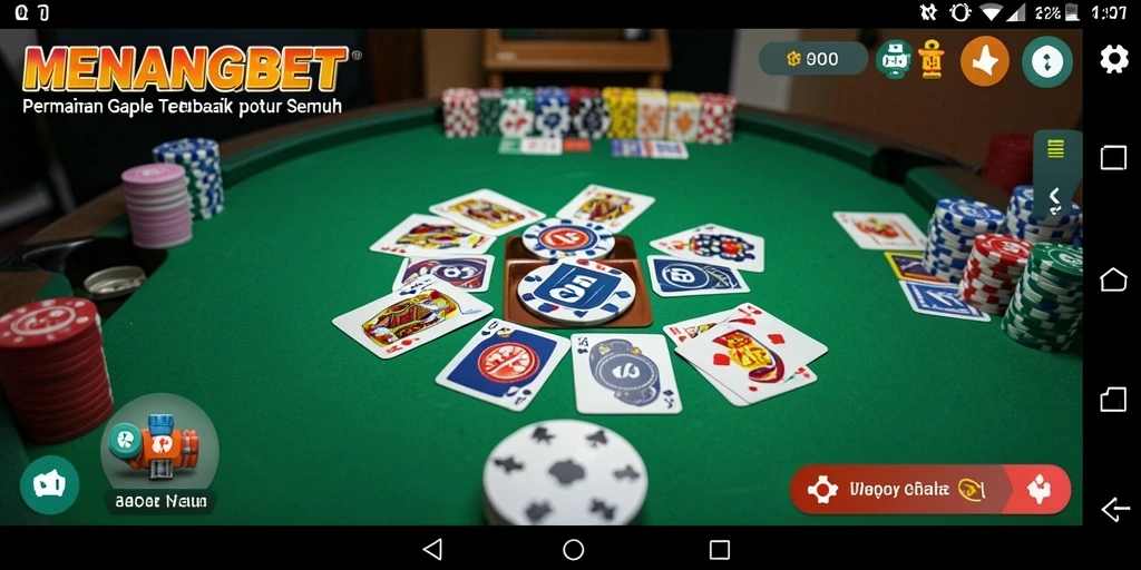 Tampilan gameplay Gaple yang seru di MENANGBET.