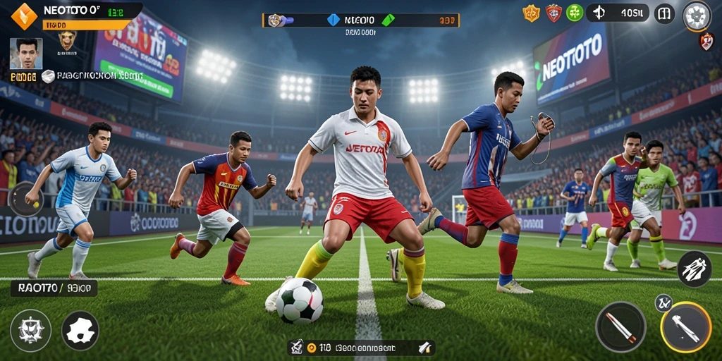 Screenshot gameplay NEOTOTO menampilkan aksi seru dalam olahraga.