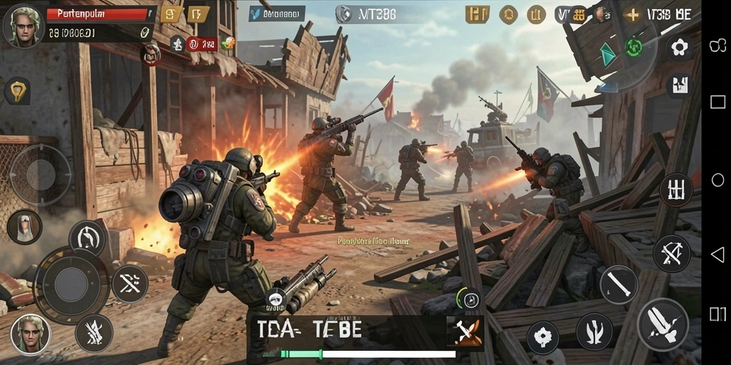 Tampilan gameplay intens dari VT38 yang penuh aksi.