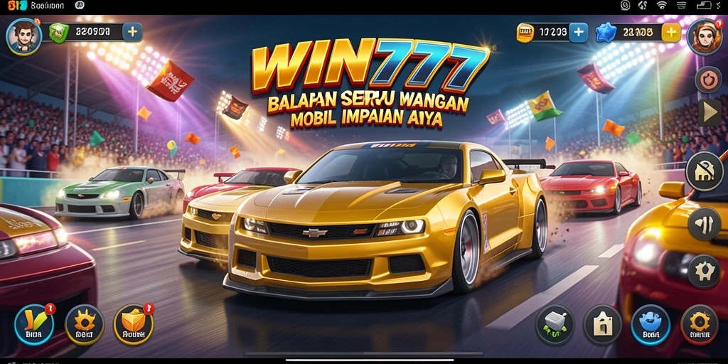 Screenshot gameplay <strong>WIN777</strong> menampilkan aksi balapan yang mendebarkan.