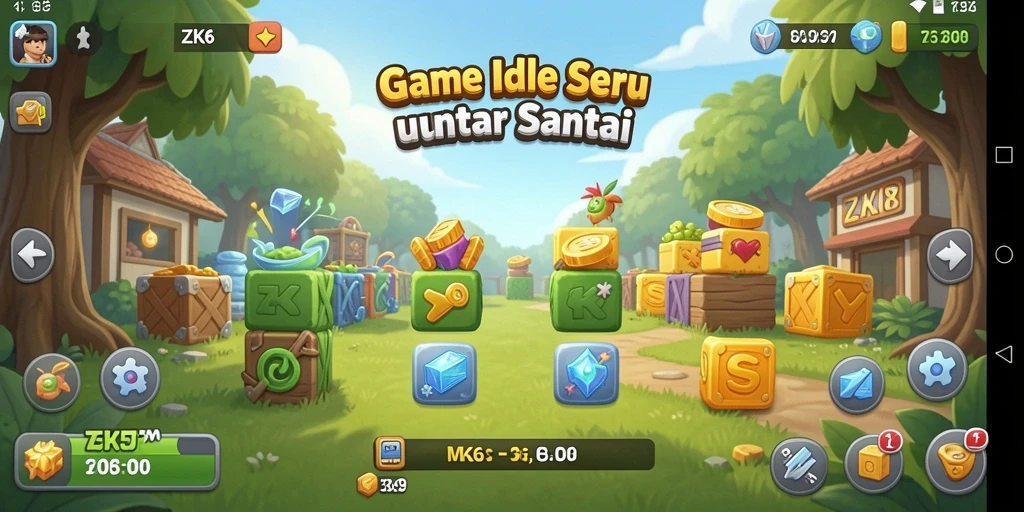 Tampilan gameplay menakjubkan ZK6 yang penuh warna.